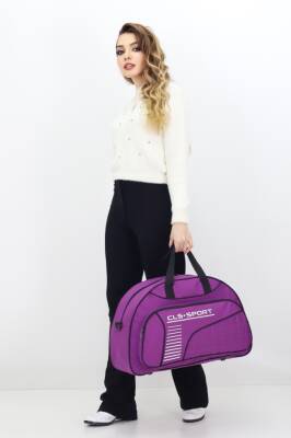 Mor Spor ve Seyahat Çantası – Ayakkabı Bölmeli, Su Geçirmez, Omuz Askılı Antrenman Çantası - 2