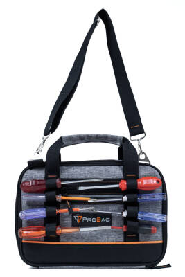 Profesyonel Takım Çantası | Omuz Askılı ve El Taşımalı Alet Çantası Organizer – Gri - 2