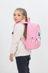 Sevimli Kedi Figürlü Pembe Anaokulu Kreş Çantası 4 Bölmeli Kız Çocuk Sırt Çantası - 3