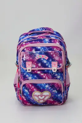 Kalp Temalı Kız Çocuk Üçlü Ilkokul Çanta Seti - Kalpli Sırt Çantası Termal Beslenme Çantası Kalemlik - 2