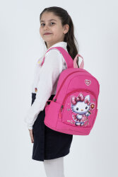 Pembe Hello Kitty Figürlü Kız Çocuk Anaokulu Sırt Çantası – Çiçek Desenli, Sevimli Kreş Çantası - Probag