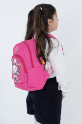 Pembe Hello Kitty Figürlü Kız Çocuk Anaokulu Sırt Çantası – Çiçek Desenli, Sevimli Kreş Çantası - 4