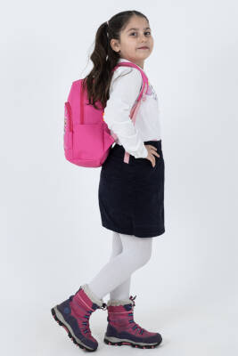 Pembe Hello Kitty Figürlü Kız Çocuk Anaokulu Sırt Çantası – Çiçek Desenli, Sevimli Kreş Çantası - 5