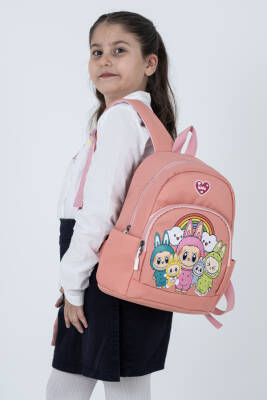 Pembe Labubu Figürlü Kız Çocuk Anaokulu Sırt Çantası – Sevimli Desenli, Hafif Kreş Çantası - 1