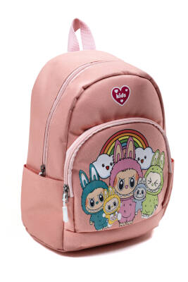Pembe Labubu Figürlü Kız Çocuk Anaokulu Sırt Çantası – Sevimli Desenli, Hafif Kreş Çantası - 2