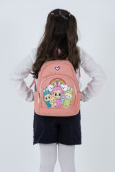 Pembe Labubu Figürlü Kız Çocuk Anaokulu Sırt Çantası – Sevimli Desenli, Hafif Kreş Çantası - 3