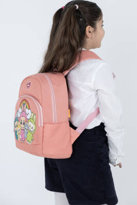Pembe Labubu Figürlü Kız Çocuk Anaokulu Sırt Çantası – Sevimli Desenli, Hafif Kreş Çantası - 4