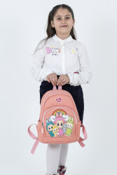 Pembe Labubu Figürlü Kız Çocuk Anaokulu Sırt Çantası – Sevimli Desenli, Hafif Kreş Çantası - 6