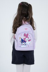 Açık Mor My Melody & Kuromi Figürlü Kız Çocuk Anaokulu Sırt Çantası – Müzik Temalı Kreş Çantası - 3