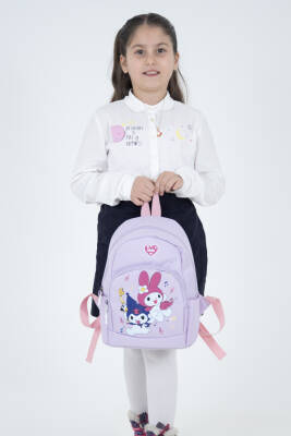 Açık Mor My Melody & Kuromi Figürlü Kız Çocuk Anaokulu Sırt Çantası – Müzik Temalı Kreş Çantası - 6