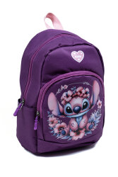 Mor Stitch Figürlü Kız Çocuk Anaokulu Sırt Çantası – Çiçek Desenli, Ergonomik Kreş Çantası - Probag (1)