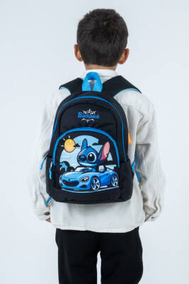 Siyah Sitiç Figürlü Arabalı Erkek Çocuk Anaokulu Sırt Çantası – Havalı, Ergonomik Kreş Çantası - 3