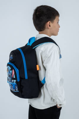 Siyah Sitiç Figürlü Arabalı Erkek Çocuk Anaokulu Sırt Çantası – Havalı, Ergonomik Kreş Çantası - 4