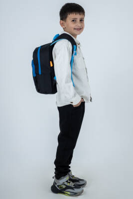 Siyah Sitiç Figürlü Arabalı Erkek Çocuk Anaokulu Sırt Çantası – Havalı, Ergonomik Kreş Çantası - 5