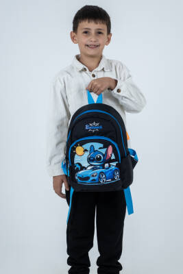 Siyah Sitiç Figürlü Arabalı Erkek Çocuk Anaokulu Sırt Çantası – Havalı, Ergonomik Kreş Çantası - 6