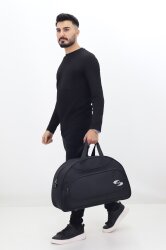 Siyah Spor ve Seyahat Çantası – Ayakkabı Bölmeli, Su Geçirmez, Omuz Askılı Antrenman Çantası - 4