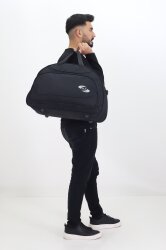 Siyah Spor ve Seyahat Çantası – Ayakkabı Bölmeli, Su Geçirmez, Omuz Askılı Antrenman Çantası - 5