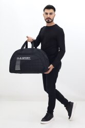 Siyah Spor ve Seyahat Çantası – Ayakkabı Bölmeli, Su Geçirmez, Omuz Askılı Antrenman Çantası - 4