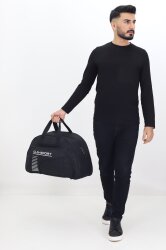 Siyah Spor ve Seyahat Çantası – Ayakkabı Bölmeli, Su Geçirmez, Omuz Askılı Antrenman Çantası - 5