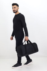 Siyah Spor ve Seyahat Çantası – Ayakkabı Bölmeli, Su Geçirmez, Omuz Askılı Antrenman Çantası - 3