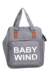 Termal Biberon Bölmeli Gri Anne Bebek Bakım Çantası Deri Detaylı Askılı Bebek Arabası Uyumlu - Probag (1)