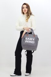 Termal Biberon Bölmeli Gri Anne Bebek Bakım Çantası Deri Detaylı Askılı Bebek Arabası Uyumlu - 4