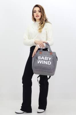 Termal Biberon Bölmeli Gri Anne Bebek Bakım Çantası Deri Detaylı Askılı Bebek Arabası Uyumlu - 4