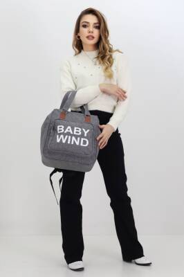 Termal Biberon Bölmeli Gri Anne Bebek Bakım Çantası Deri Detaylı Askılı Bebek Arabası Uyumlu - 5