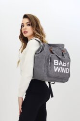 Termal Biberon Bölmeli Gri Anne Bebek Bakım Çantası Deri Detaylı Askılı Bebek Arabası Uyumlu - 6