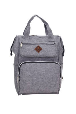 Termal Bölmeli Gri Anne Bebek Sırt Çantası Geniş Hacimli Bebek Bakım Çantası Bebek Arabası Uyumlu - 2