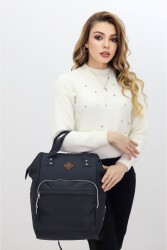 Termal Bölmeli Siyah Anne Bebek Sırt Çantası Geniş Hacimli Su Geçirmez Bakım Çantası Puset Uyumlu - Probag