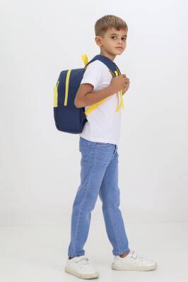 Tilki Figürlü Lacivert Anaokulu Kreş Çantası 4 Bölmeli Erkek Kız Çocuk Sırt Çantası - 3